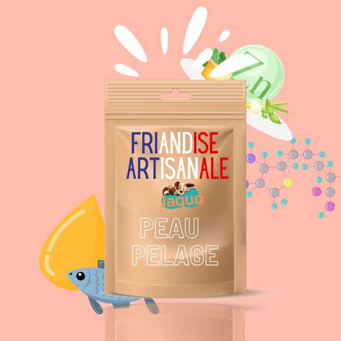 Friandises artisanales chien et chat spéciales peau et pelage pour un poil brillant