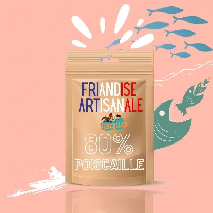 Friandises cuisinées fait maison pour chien et chat 80% poisson