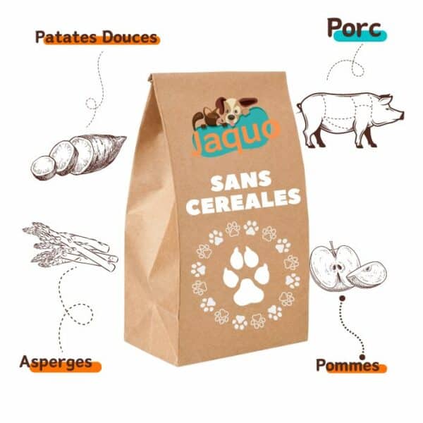 recette Croquettes porc caramel sans céréales pour chien