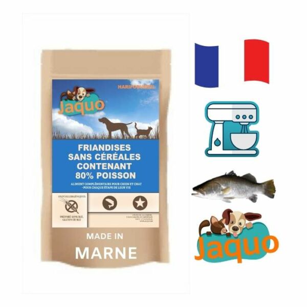 Friandises artisanales 80% poisson pour chien et chat