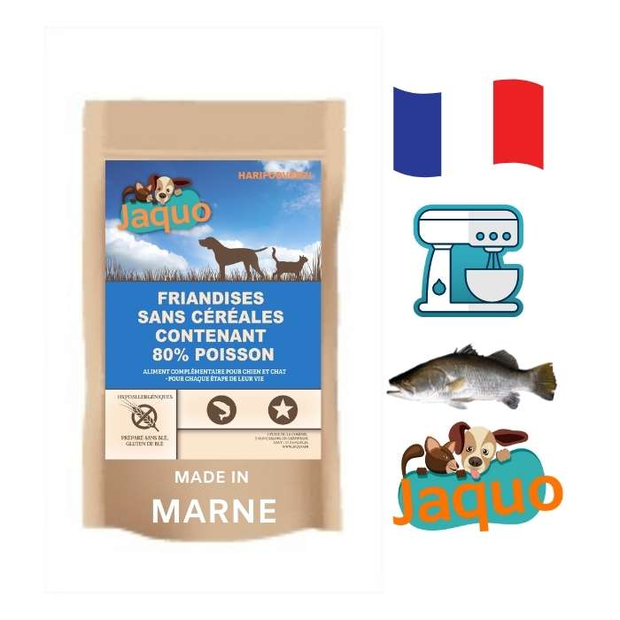 Friandises sans céréales chien et chat poisson