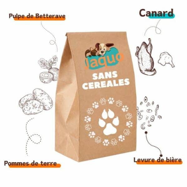 Croquette chien sans céréales au canard et pommes de terre la valmie