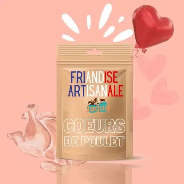 Friandises cuisinées artisanalement Cœurs de poulet pour chien chat