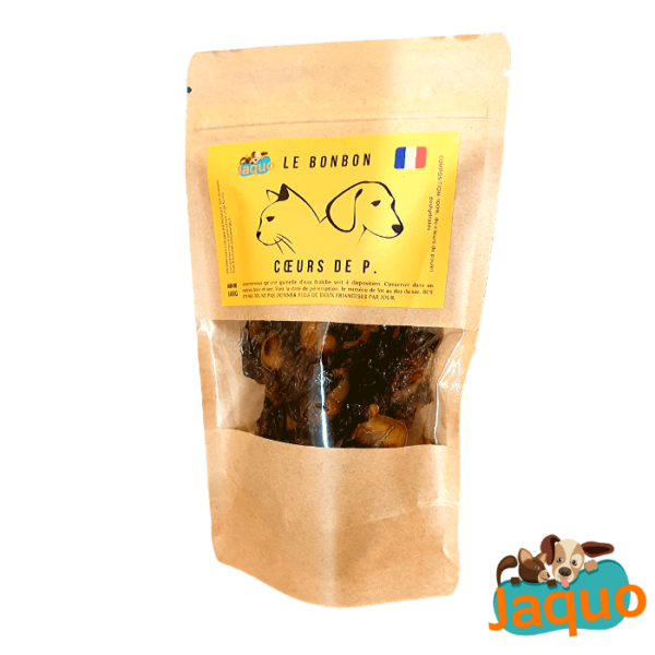 Cœurs de poulet bonbon artisanal - Coeurs de P.© - Pour chien, chat et furet