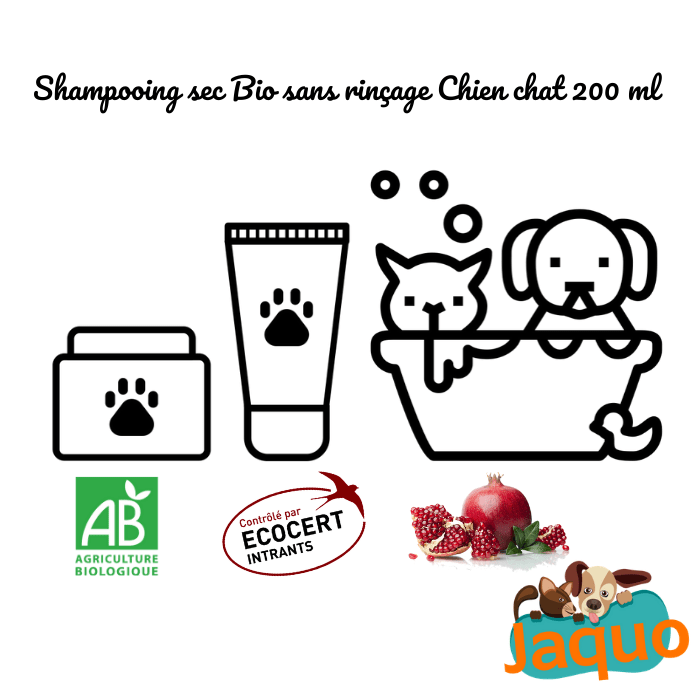 Spray Shampooing sec Bio qui nettoie le pelage des chiens et chats