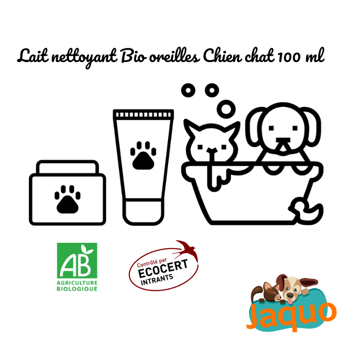 Lait nettoyant Oreilles Bio pour chien / chat qui nettoie les conduits auditifs