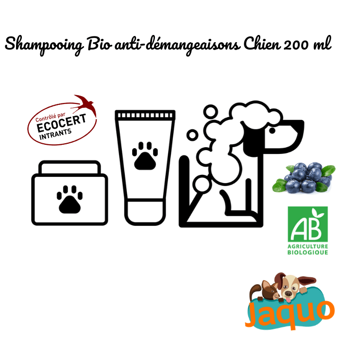 Shampooing anti-démangeaisons bio pour chien toutes races