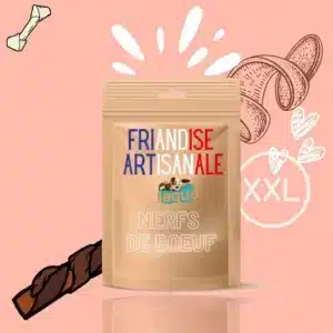 Friandise Mastication Artisanale pour chien Nerfs de Bœuf séché naturellement