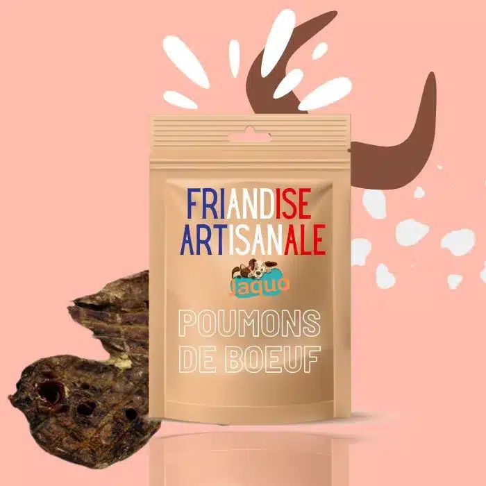 Friandise artisanale pour chien et chat Poumons de bœufs