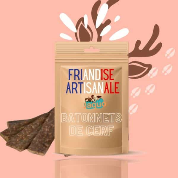 friandise pour chien cuisinée dans la marne bâtonnets de cerf déshydratés
