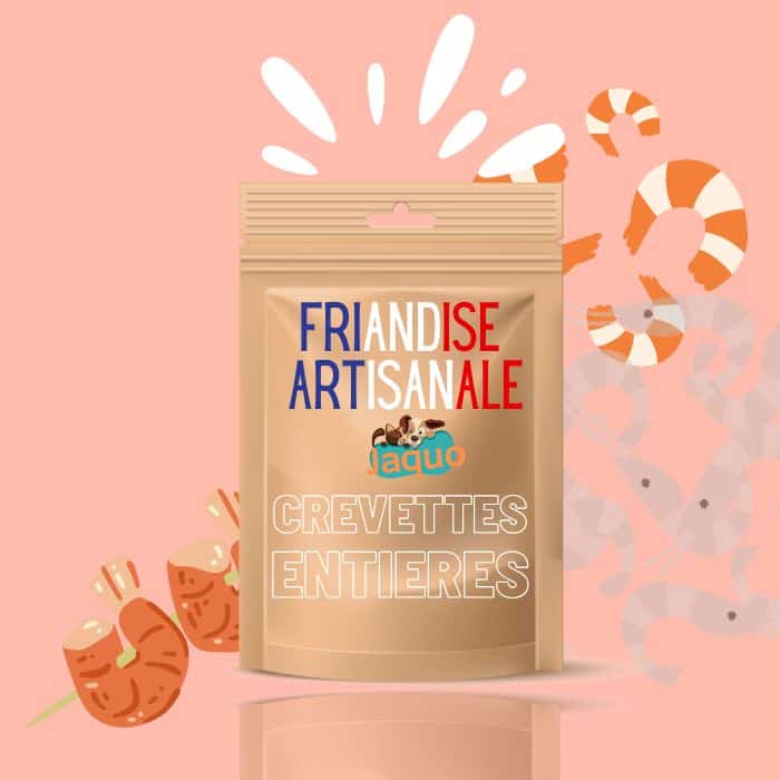 Friandises artisanales fait maison crevettes entières pour chat