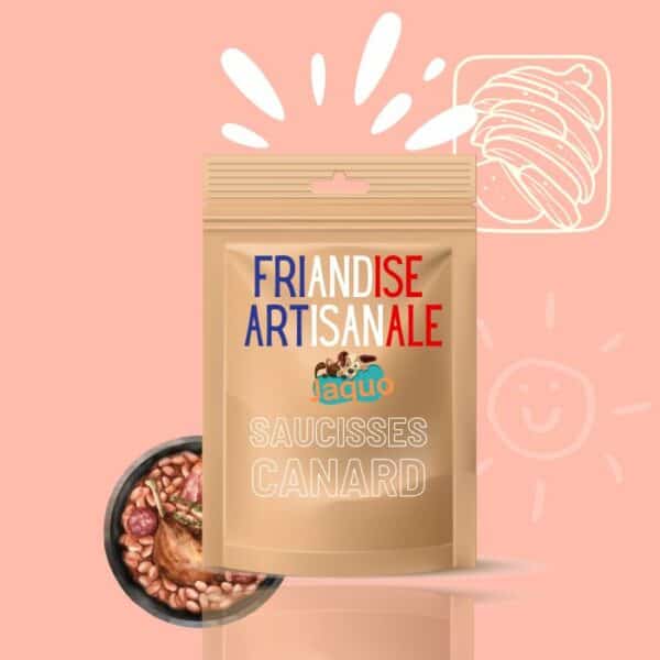 Friandise pour Chat cuisinée fait maison rondelles de saucisse de canard