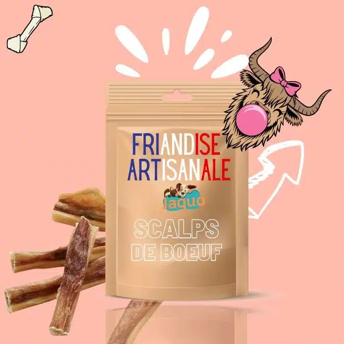 Friandise artisanale mastication Scalp de Bœuf pour Chien