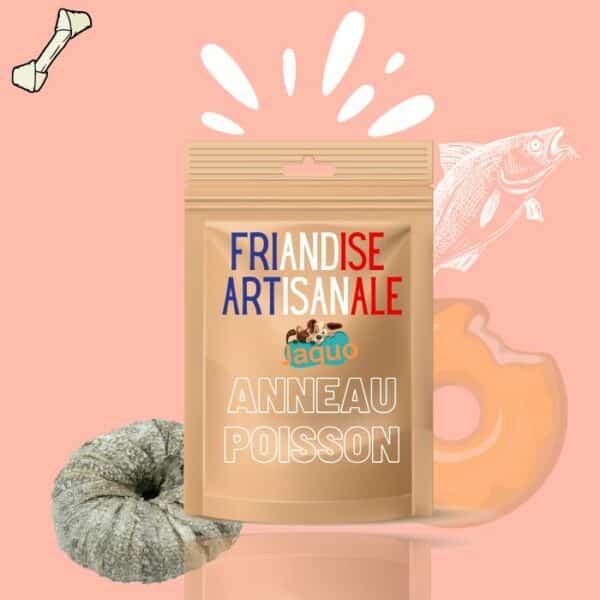 Anneau de peau de poisson artisanal pour chien