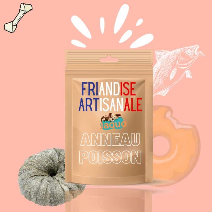 Anneau de peau de poisson artisanal pour chien